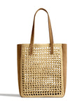 Khaite Small Zoe Woven Panel Tote Bag — Same as shown — Size One Size — Front View