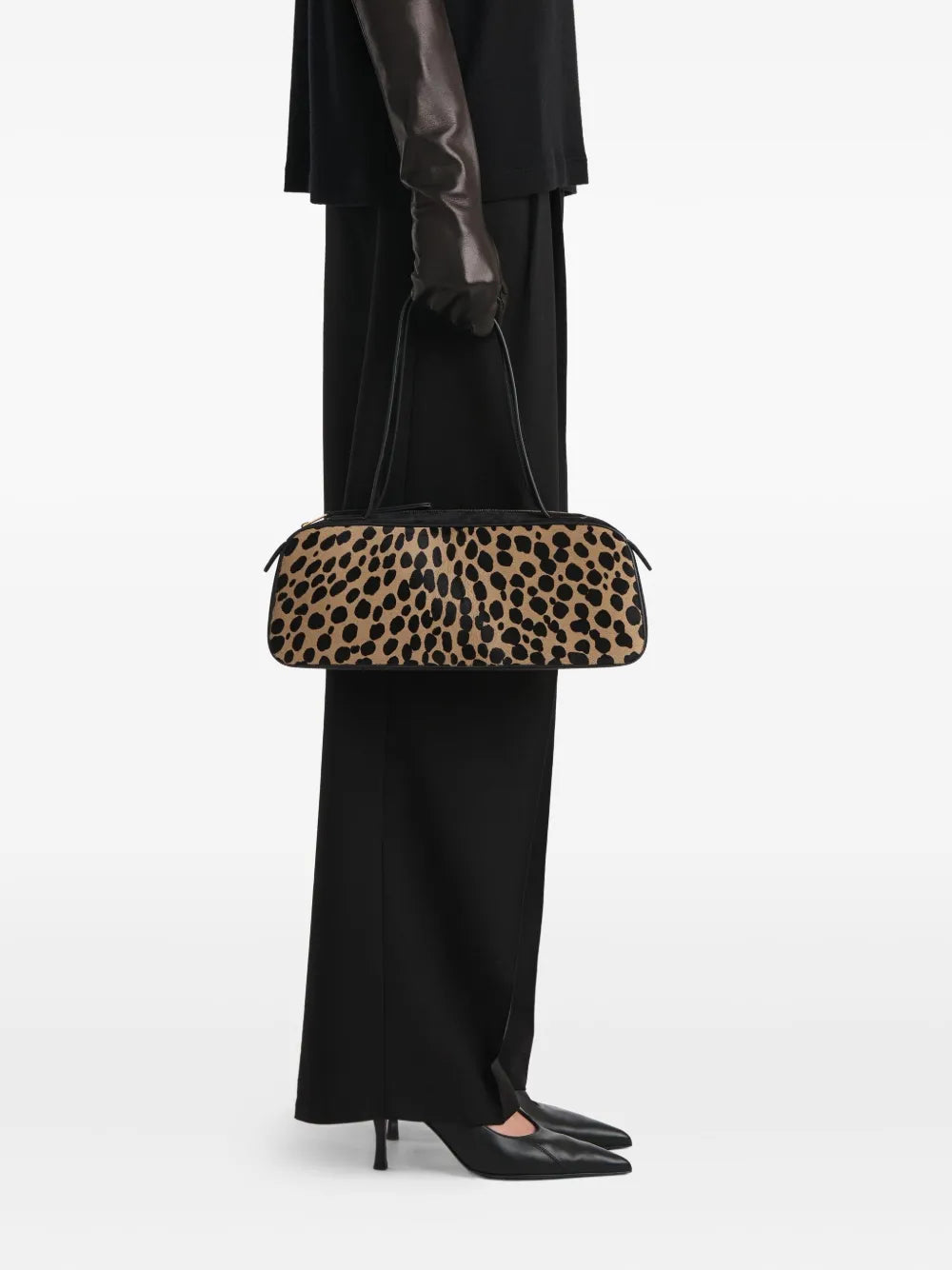 Khaite Simona Animal Print Zip Shoulder Bag — Same as shown — Size One Size — Side View
