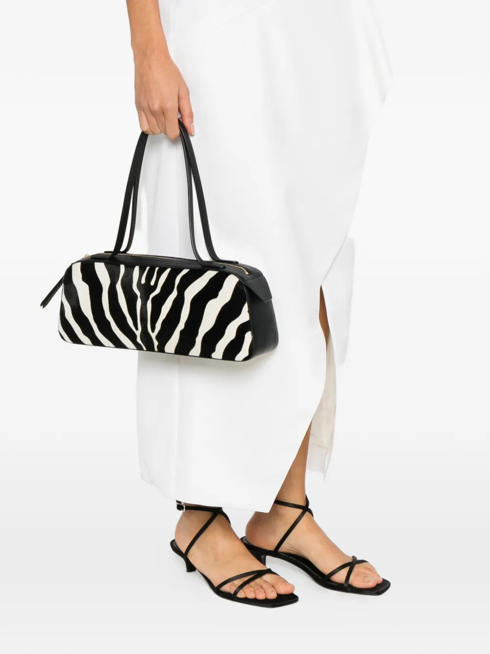 Khaite Simona Zebra Print Shoulder Bag — Same as shown — Size One Size — Side View