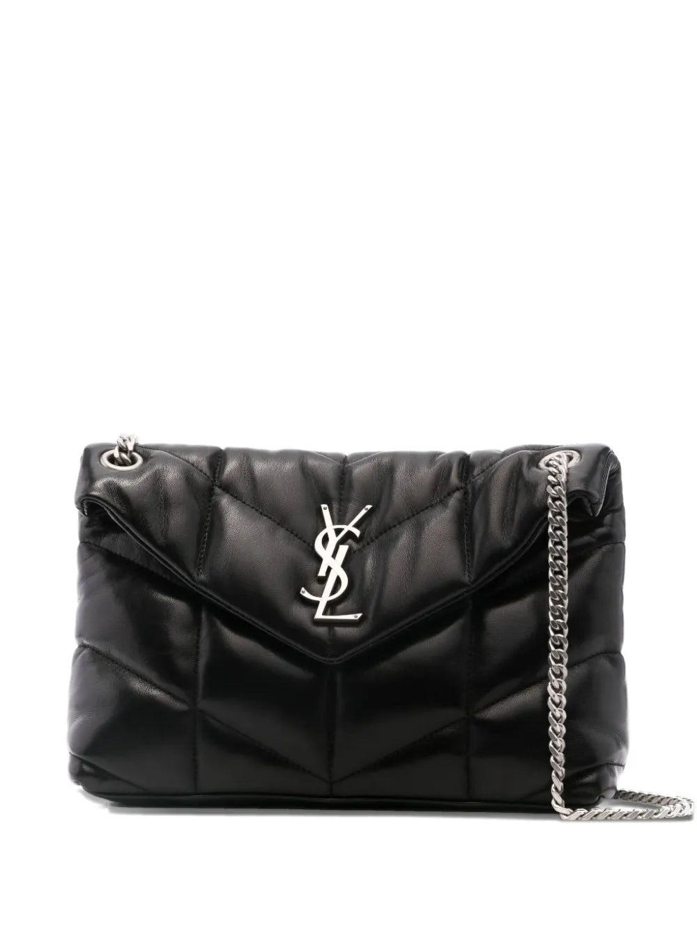 Saint Laurent Quilted Logo Plaque Shoulder Bag — Same as shown — Size One Size — Front View