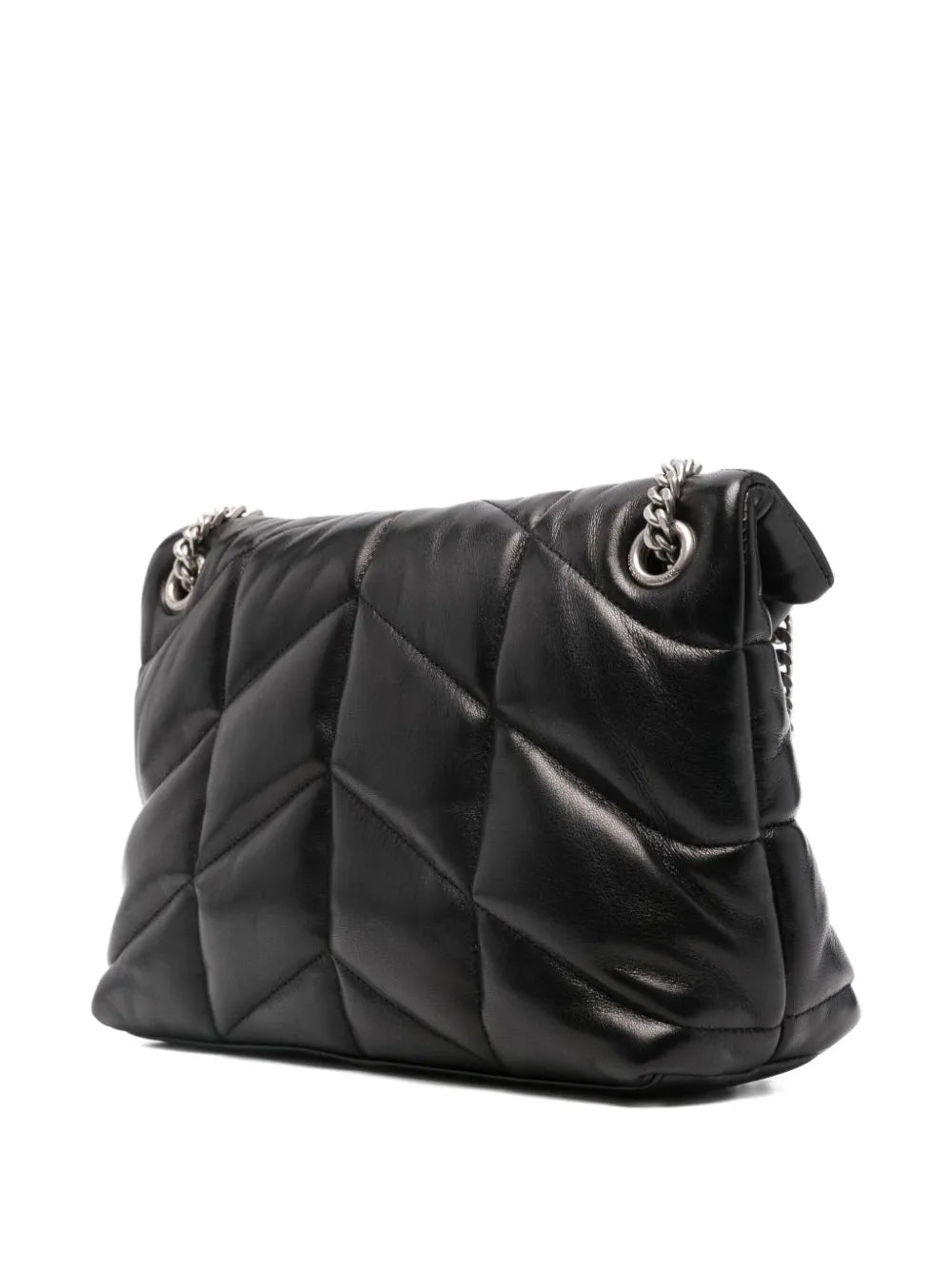 Saint Laurent Quilted Logo Plaque Shoulder Bag — Same as shown — Size One Size — Back View