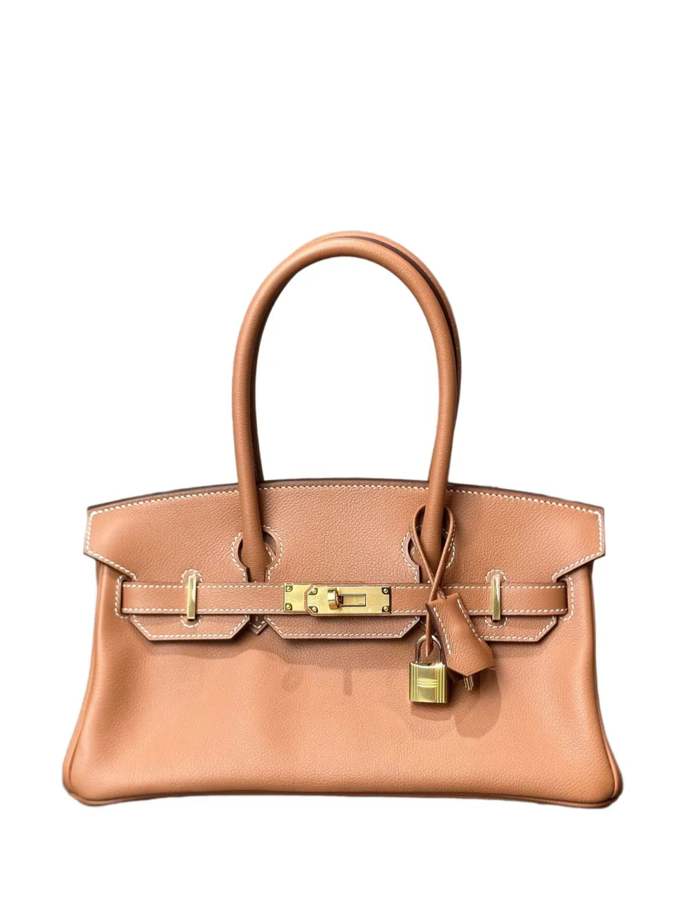 Hermes Pre Owned 2025 Birkin 29 Evercolor Gold Hardware Tote Bag — Same as shown — Size One Size — Front View