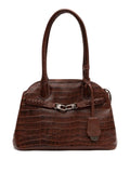 Isla Braided Crocodile Effect Shoulder Bag — Same as shown — Size One Size — Front View