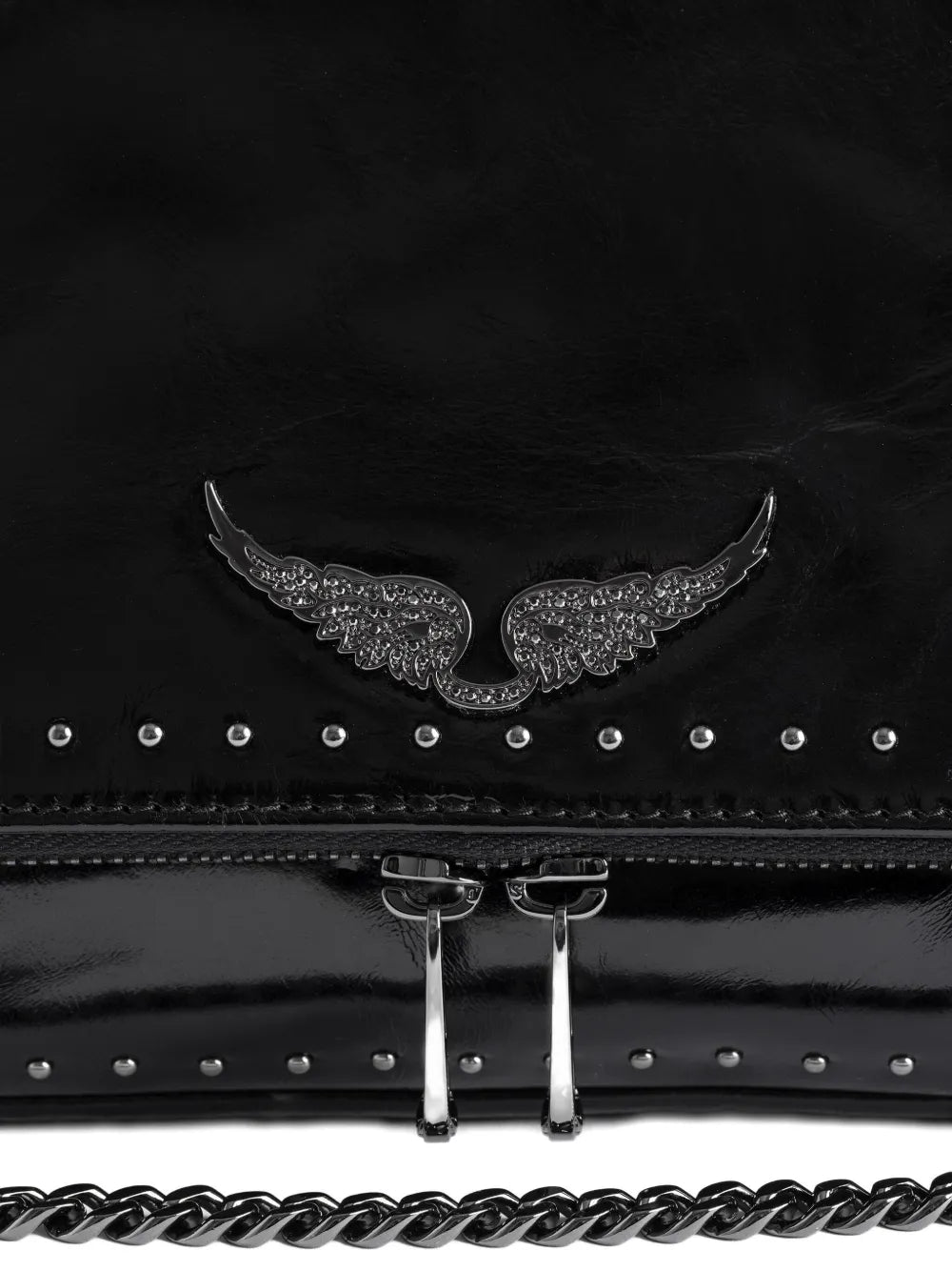 Zadigvoltaire Rocky Ii Studs Leather Shoulder Bag — Same as shown — Size One Size — Top View