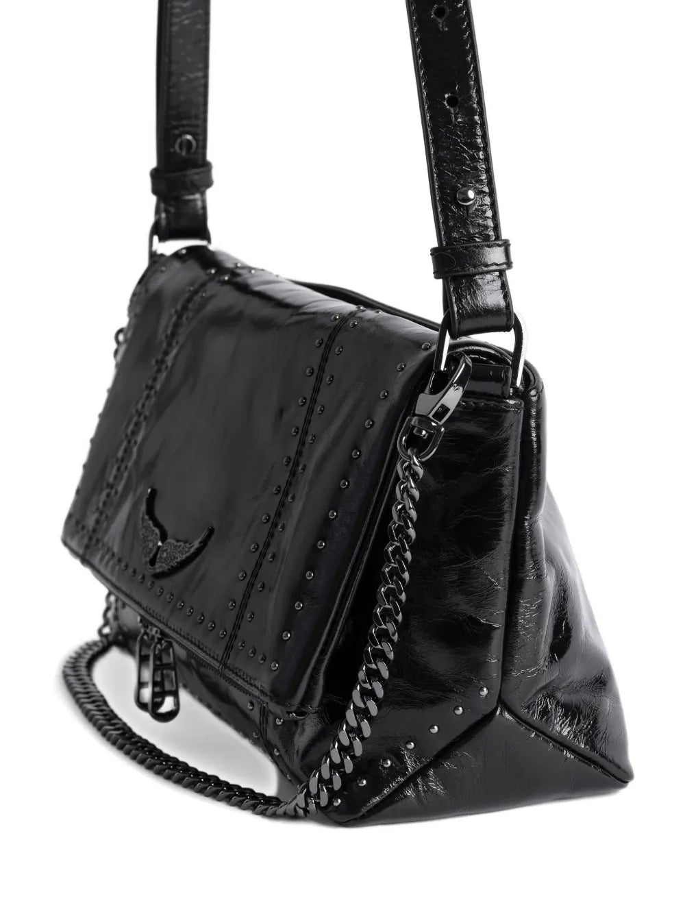 Zadigvoltaire Rocky Ii Studs Leather Shoulder Bag — Same as shown — Size One Size — Detail View