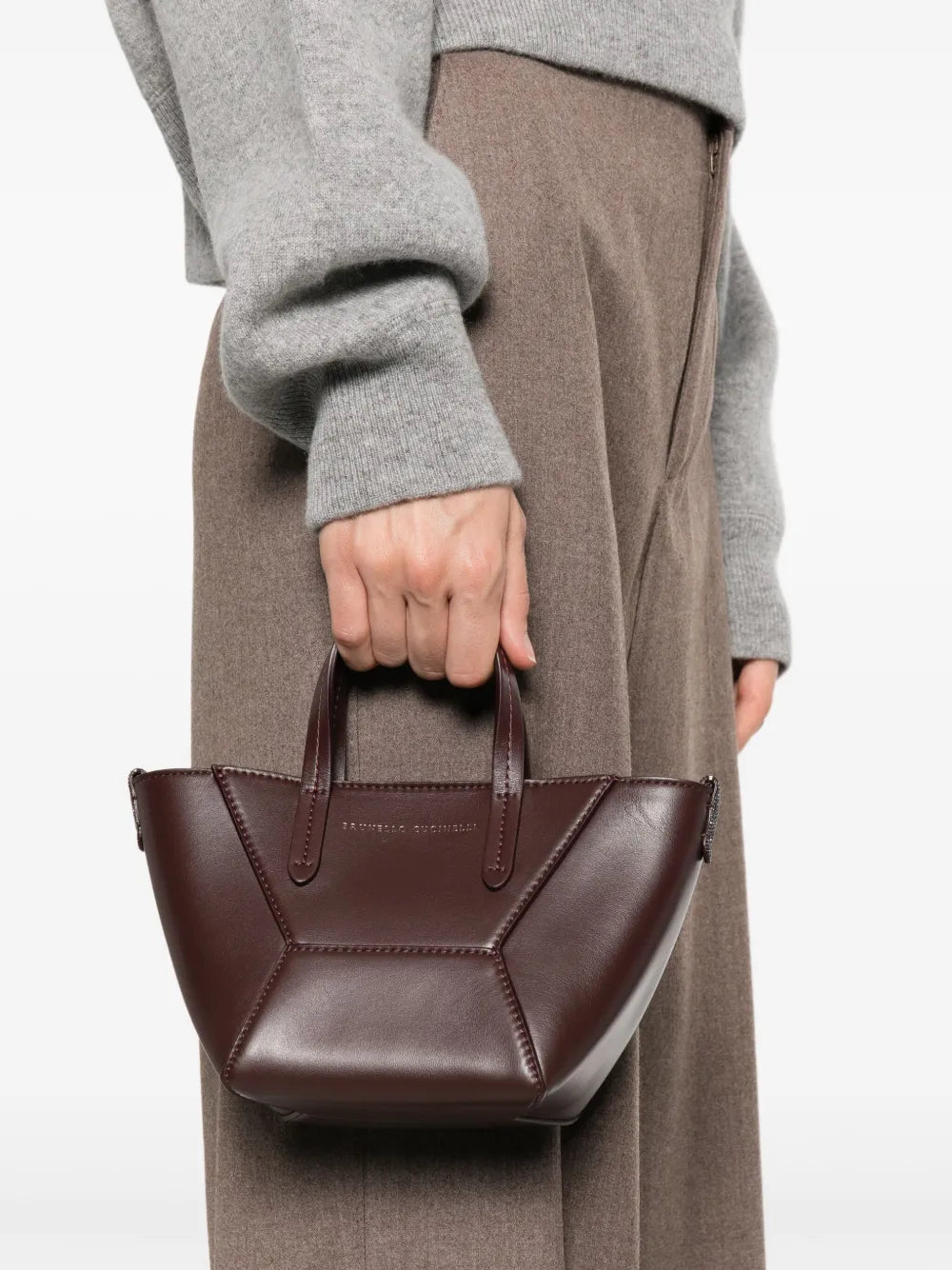 Brunello Cucinelli Top Handle Tote Bag — Same as shown — Size One Size — Side View