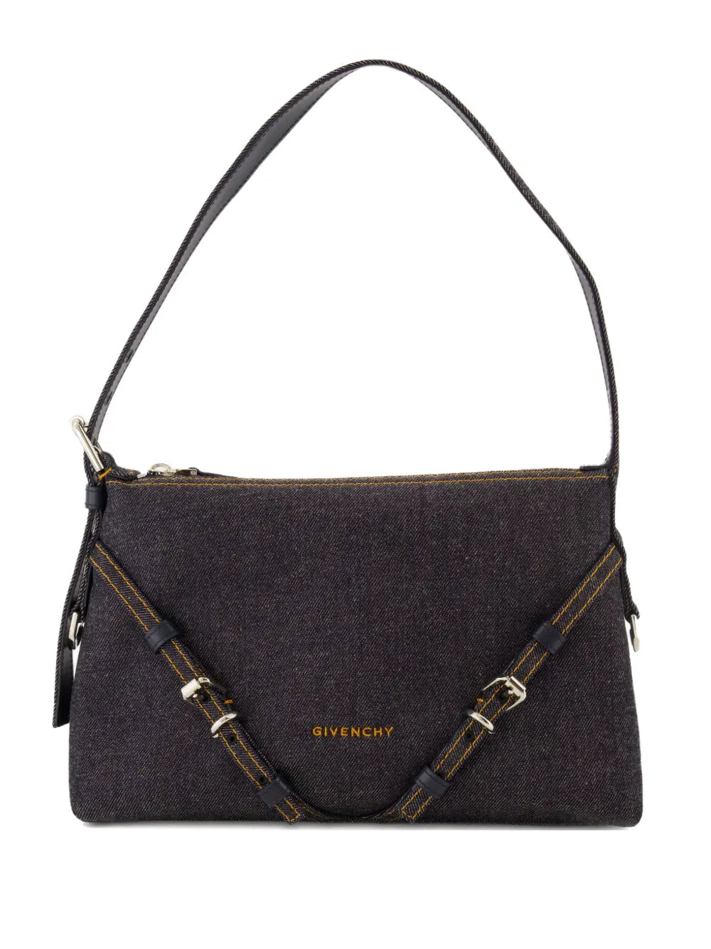 Givenchy Medium Voyou Denim Shoulder Bag — Same as shown — Size One Size — Front View