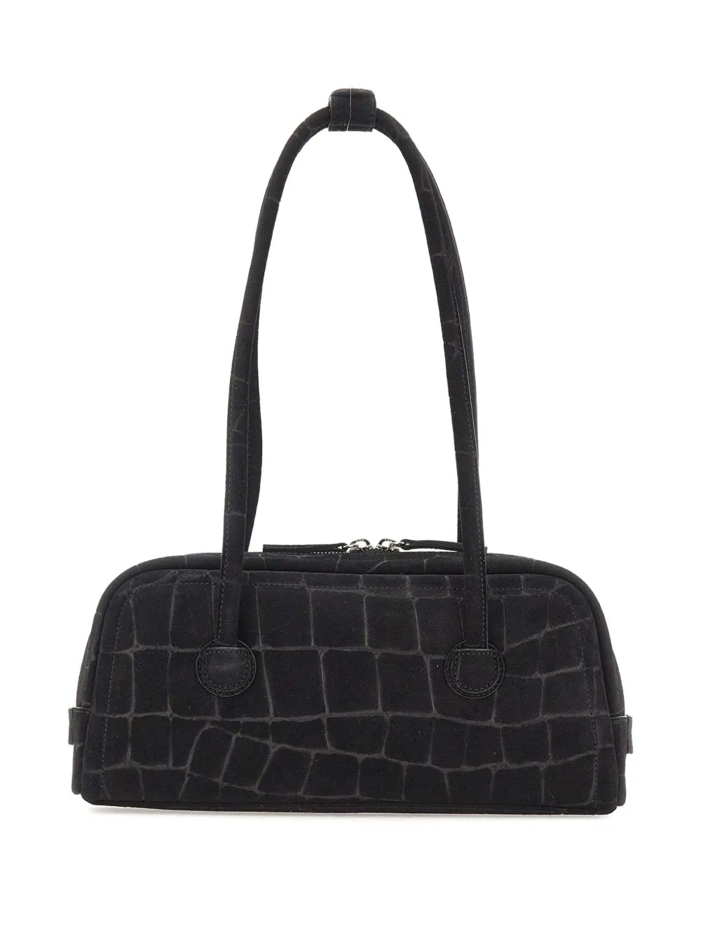 Marge Sherwood Soft Boston Croc Effect Suede Shoulder Bag — Same as shown — Size One Size — Side View