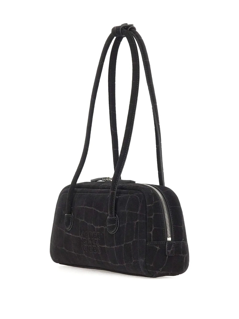 Marge Sherwood Soft Boston Croc Effect Suede Shoulder Bag — Same as shown — Size One Size — Back View