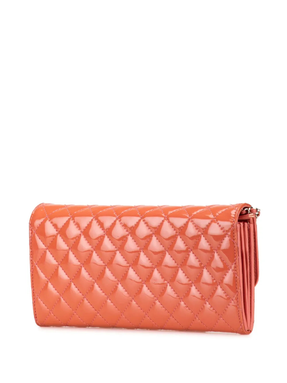 Chanel Pre Owned 2010 2011 Quilted Patent Brilliant East West Wallet On Chain Shoulder Bag — Same as shown — Size One Size — Back View