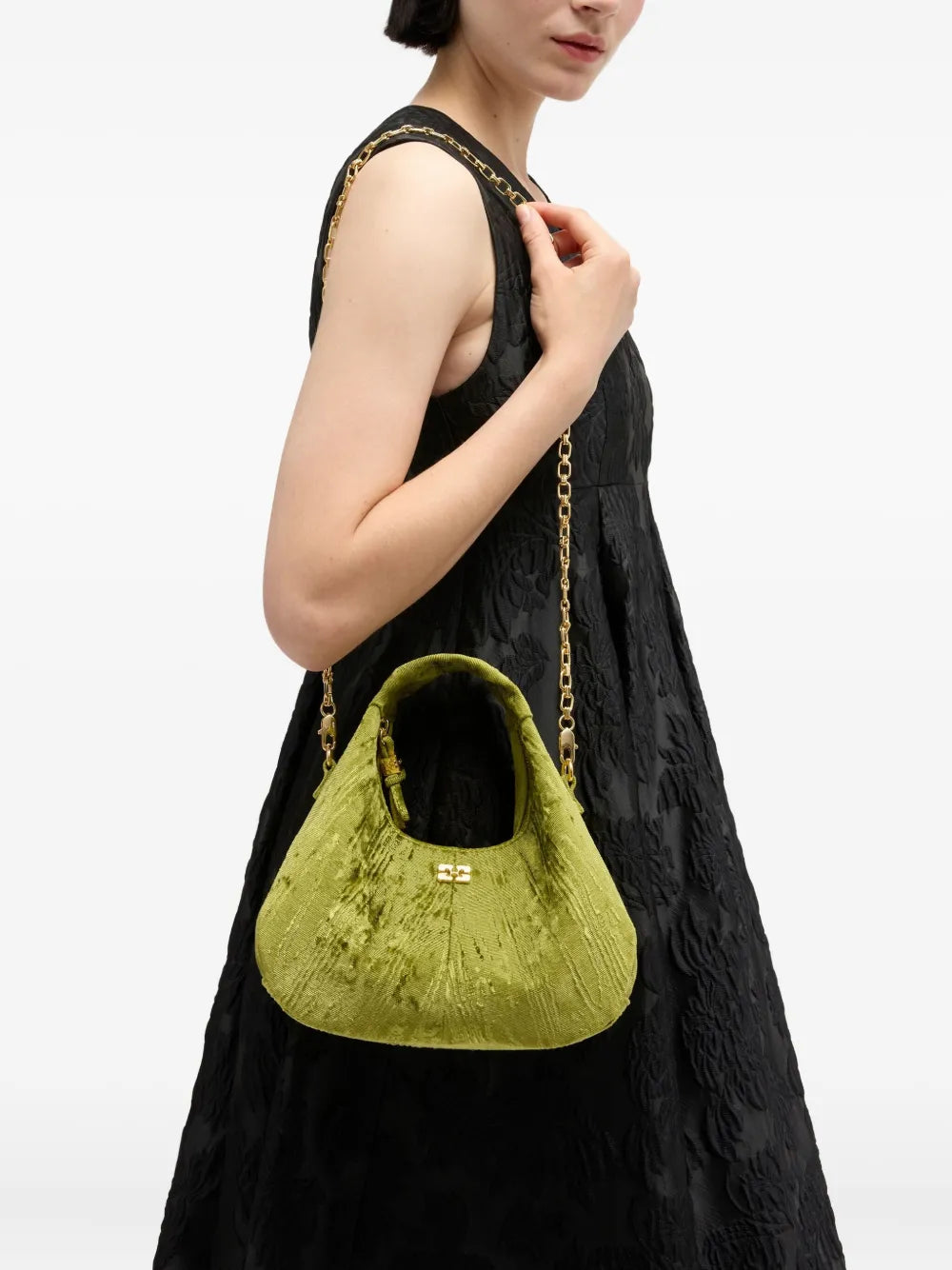 Ganni Logo Plaque Shoulder Bag — Same as shown — Size One Size — Side View