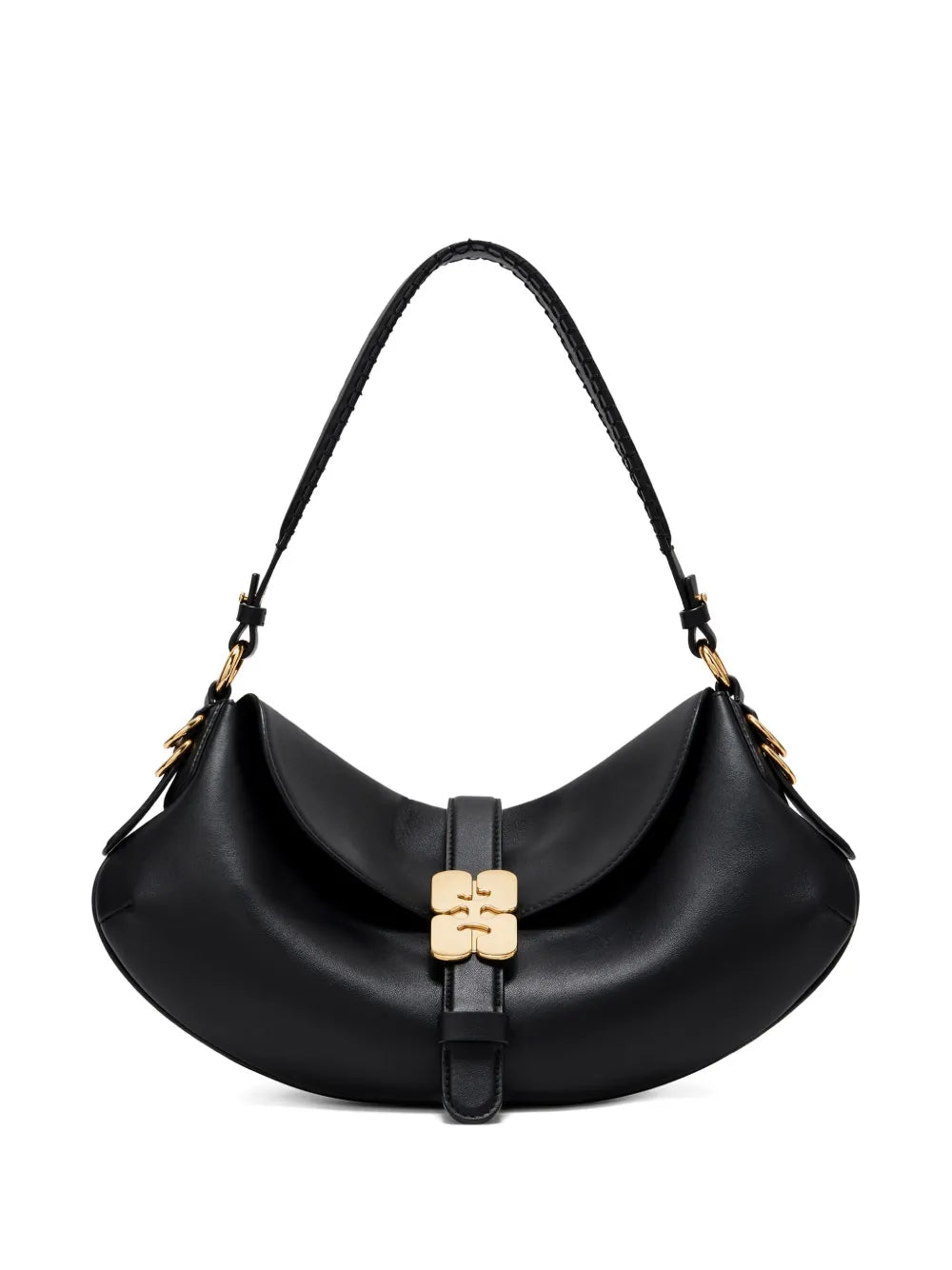 Ganni Buckle Shoulder Bag — Same as shown — Size One Size — Front View