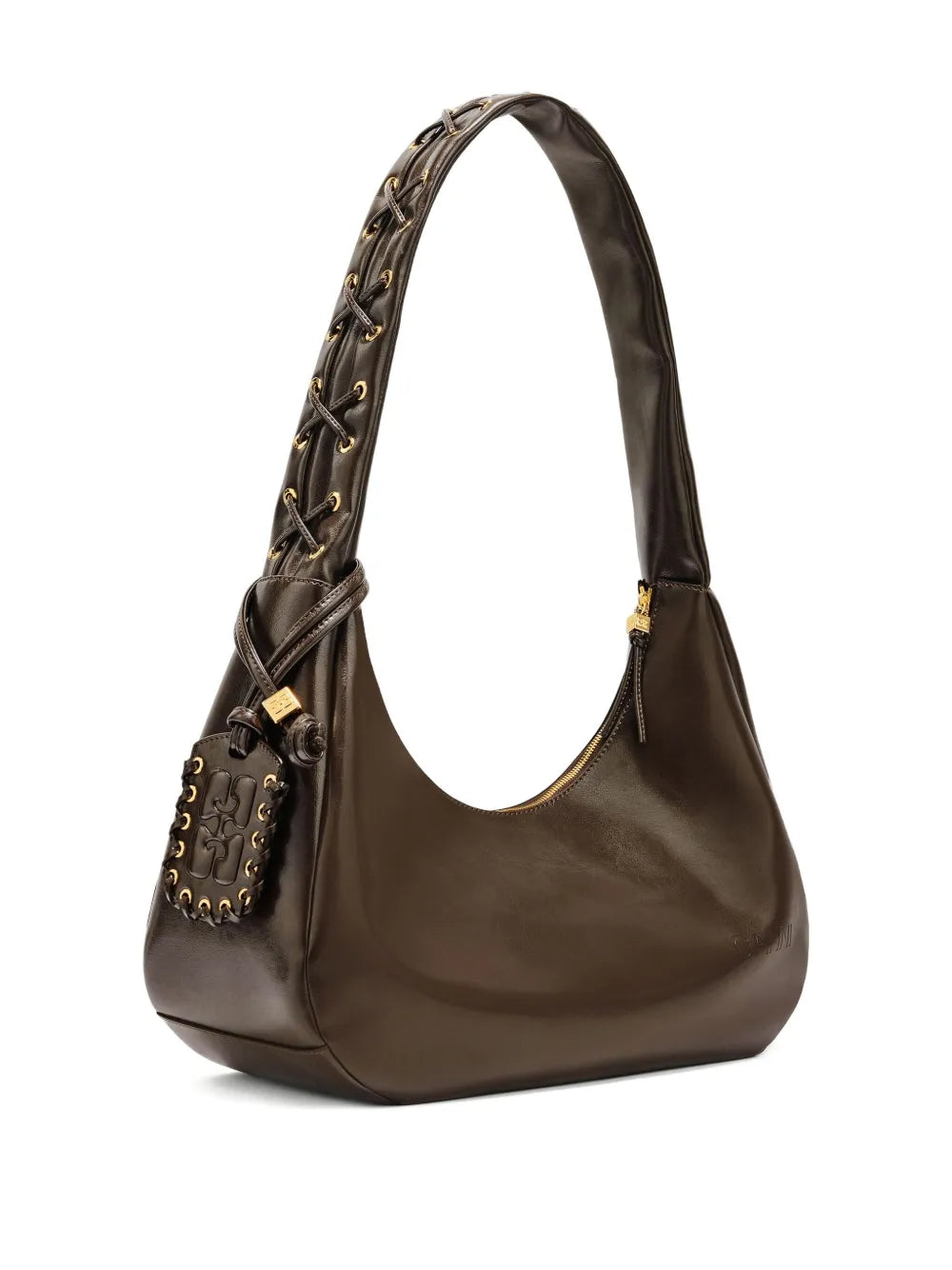 Ganni Charm Detail Shoulder Bag — Same as shown — Size One Size — Back View