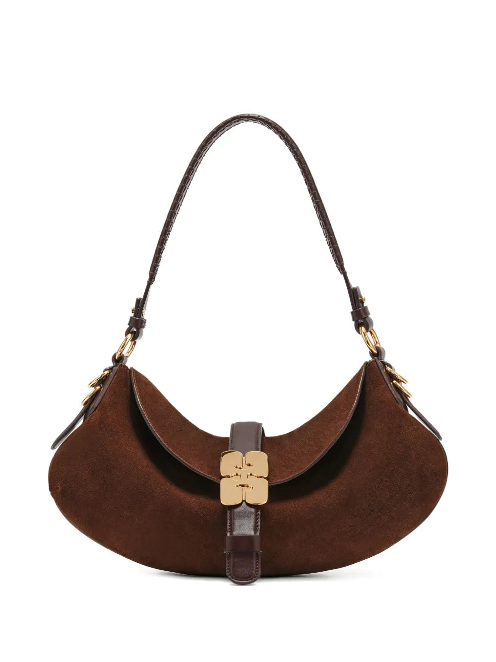 Ganni Logo Plaque Shoulder Bag — Same as shown — Size One Size — Front View