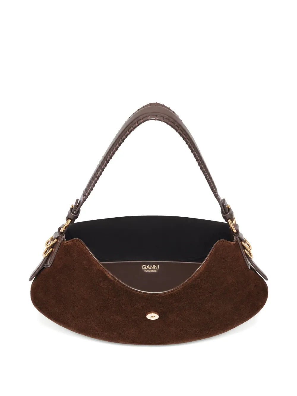 Ganni Logo Plaque Shoulder Bag — Same as shown — Size One Size — Top View