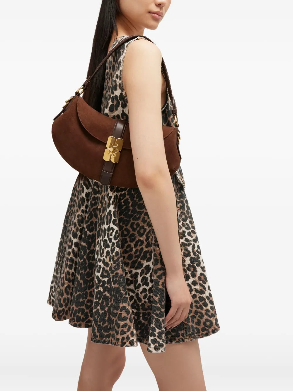 Ganni Logo Plaque Shoulder Bag — Same as shown — Size One Size — Side View