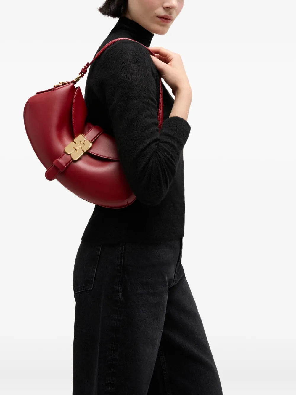 Ganni Buckle Shoulder Bag — Same as shown — Size One Size — Side View