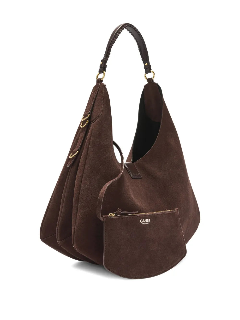 Ganni Logo Plaque Shoulder Bag — Same as shown — Size One Size — Back View