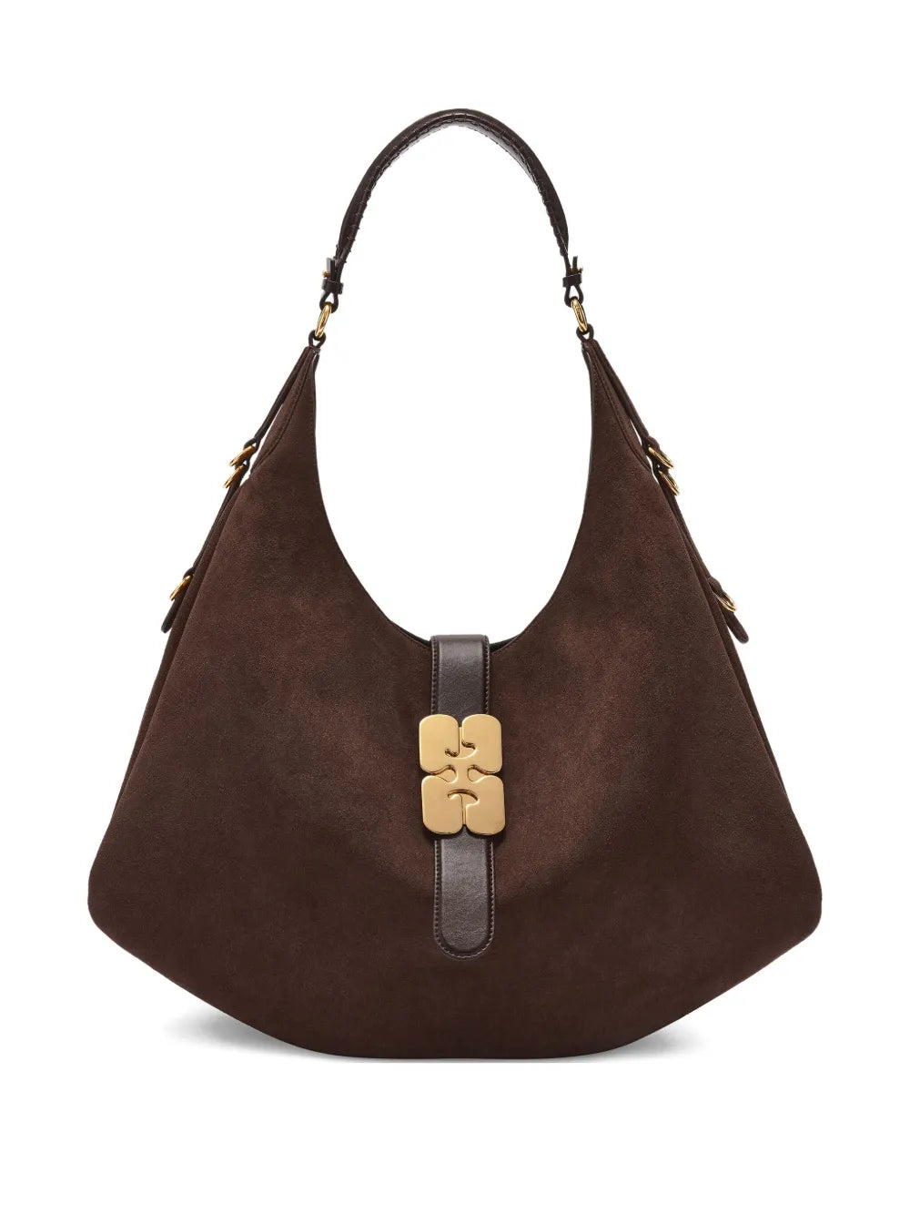Ganni Logo Plaque Shoulder Bag — Same as shown — Size One Size — Front View