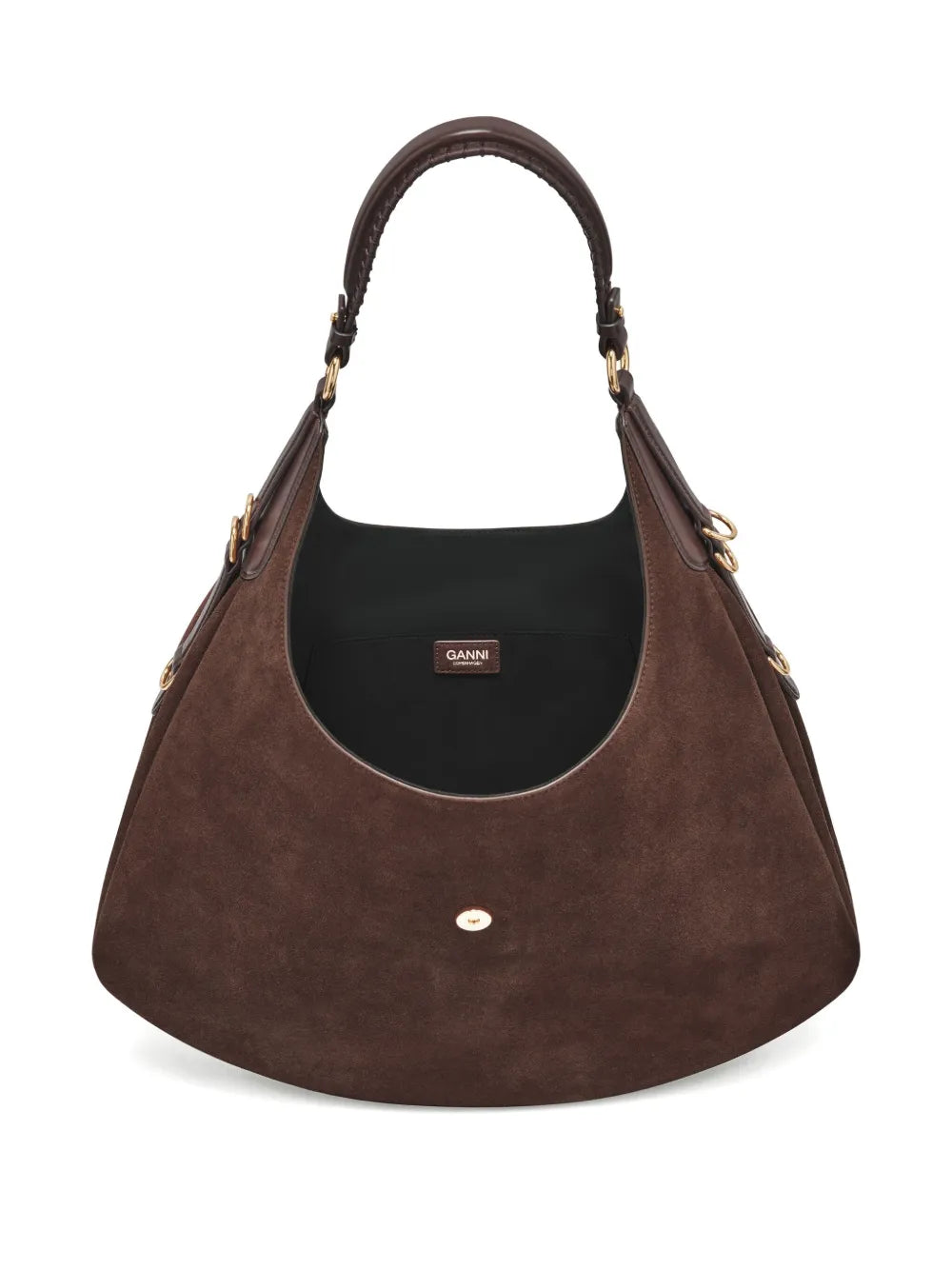 Ganni Logo Plaque Shoulder Bag — Same as shown — Size One Size — Top View