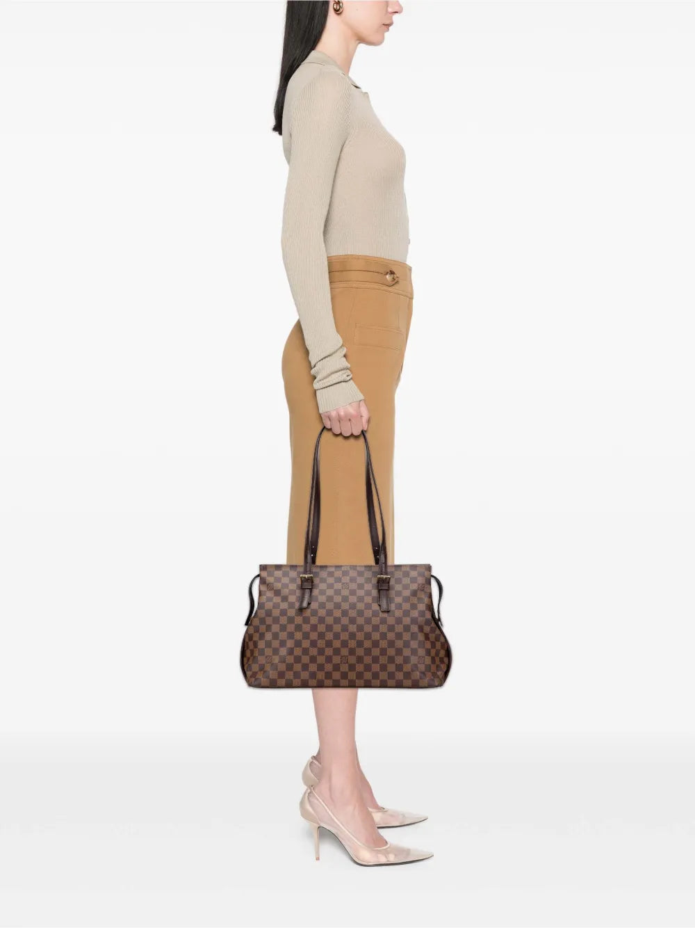 Louis Vuitton Pre Owned 2004 Damier Ebene Chelsea Shoulder Bag — Same as shown — Size One Size — Side View
