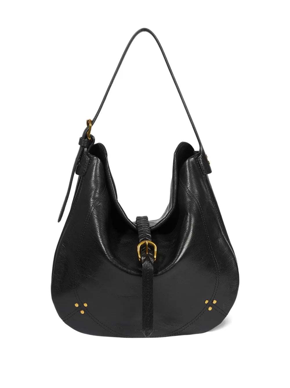 Jerome Dreyfuss Luis Buckle Studded Shoulder Bag — Same as shown — Size One Size — Front View
