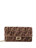 Fendi Jacquard Pattern Buckle Shoulder Bag — Same as shown — Size One Size — Front View