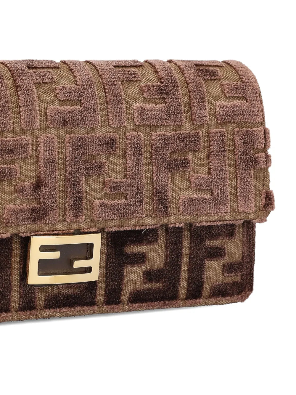 Fendi Jacquard Pattern Buckle Shoulder Bag — Same as shown — Size One Size — Top View