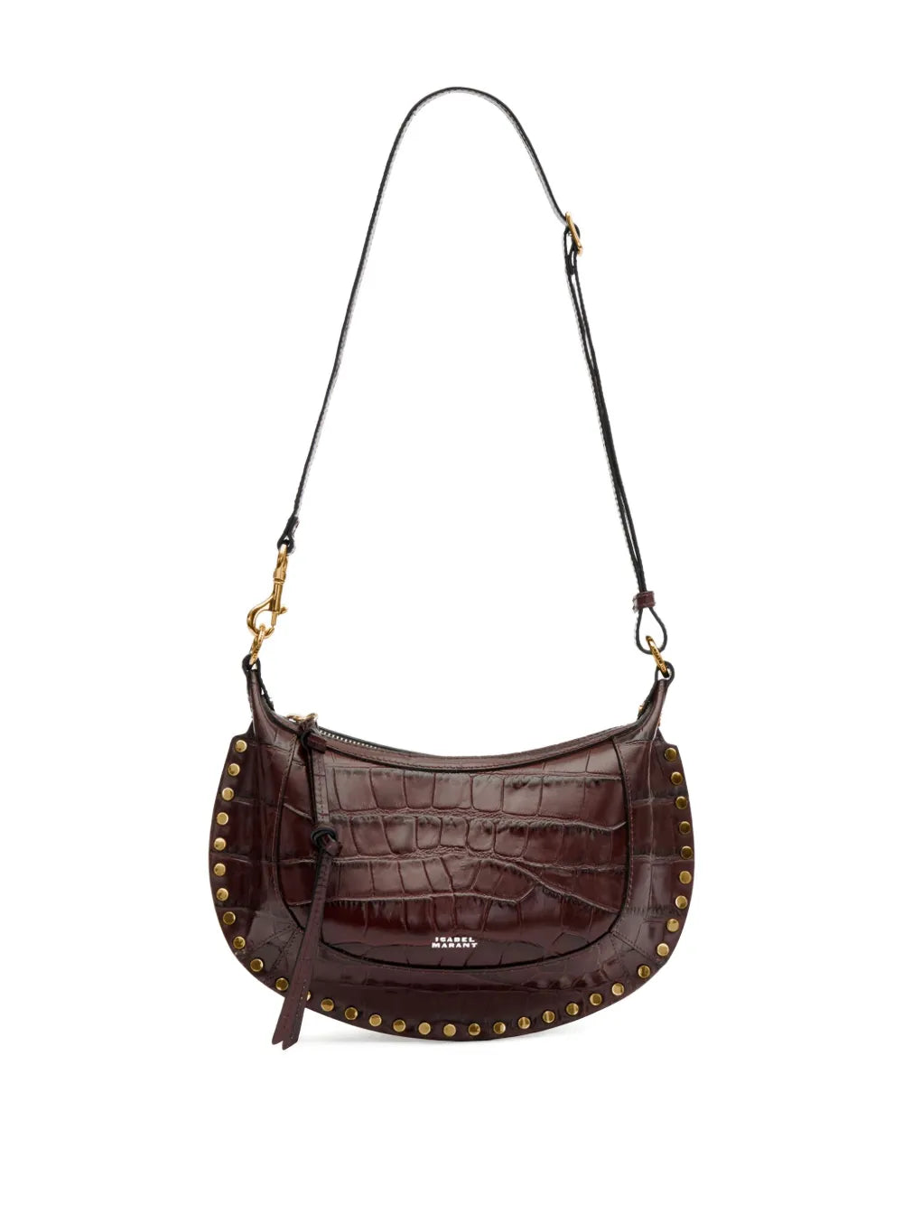 Isabel Marant Oskan Moon Studded Croc Embossed Shoulder Bag — Same as shown — Size One Size — Detail View
