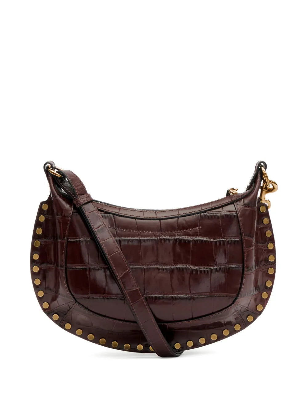 Isabel Marant Oskan Moon Studded Croc Embossed Shoulder Bag — Same as shown — Size One Size — Back View