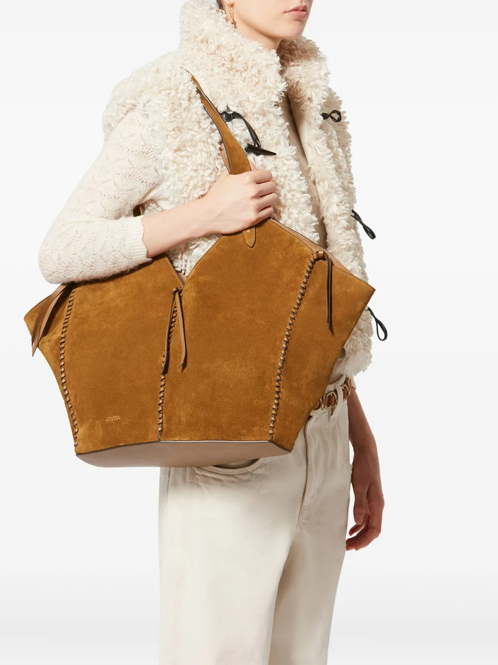 Isabel Marant Stitched Tampa Tote Shoulder Bag — Same as shown — Size One Size — Side View