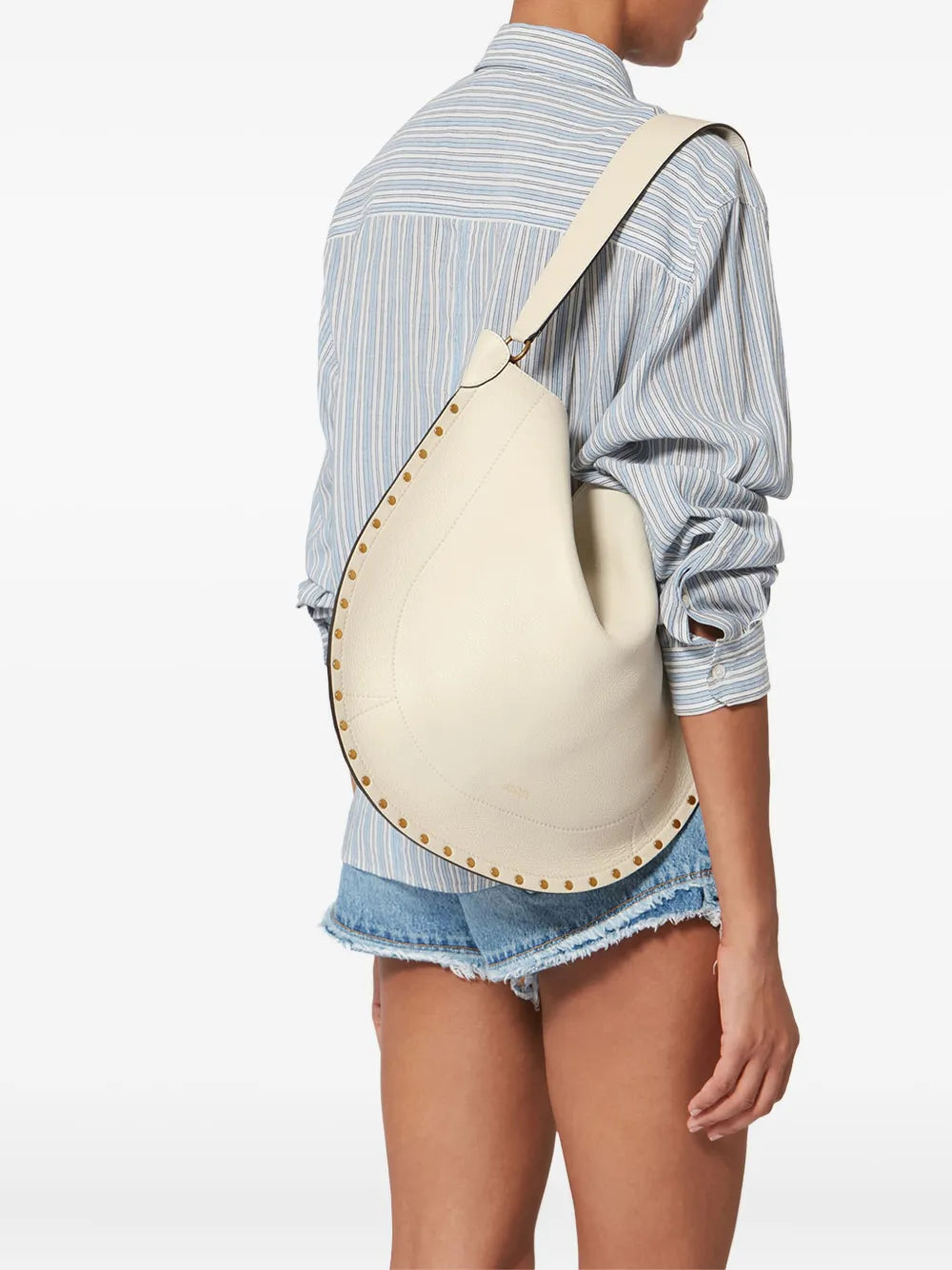 Isabel Marant Oskan Soft Studded Shoulder Bag — Same as shown — Size One Size — Side View