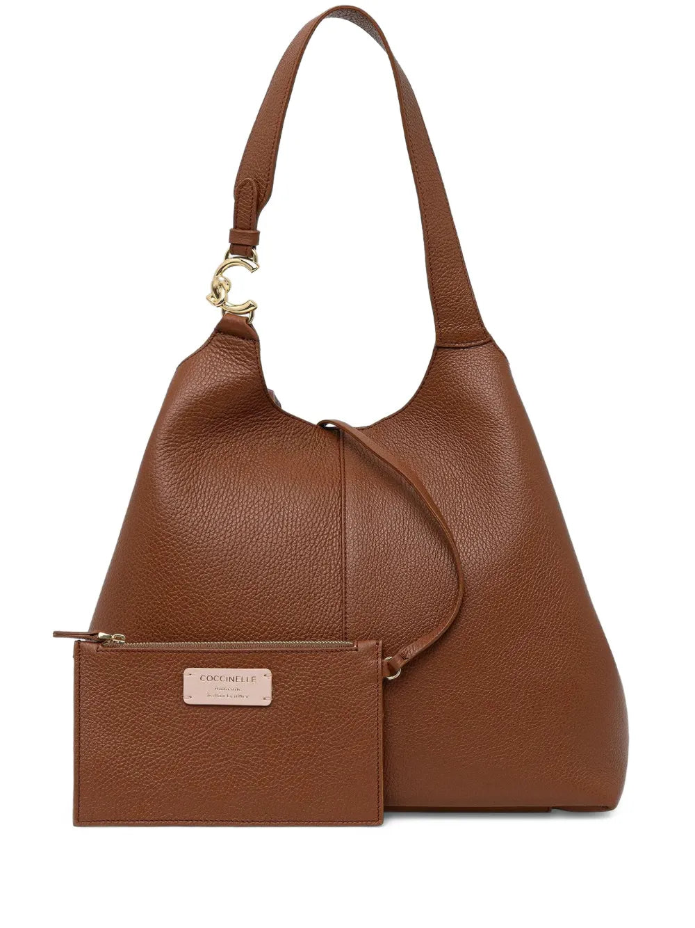 Coccinelle Large C Easy Leather Shoulder Bag — Same as shown — Size One Size — Front View