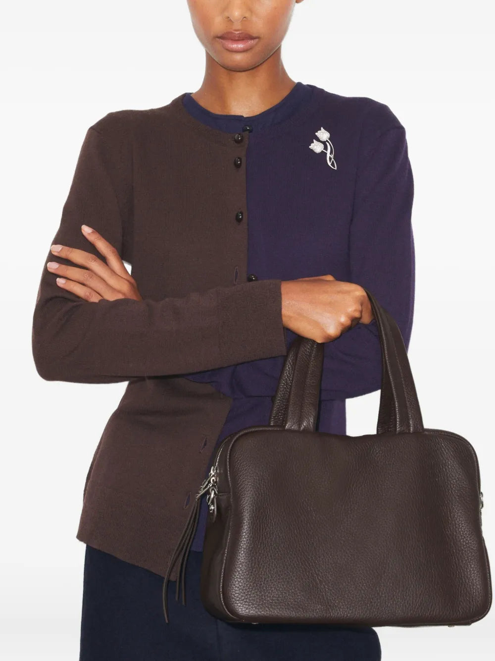 Tory Burch Minimalist Leather Tote Bag — Same as shown — Size One Size — Side View