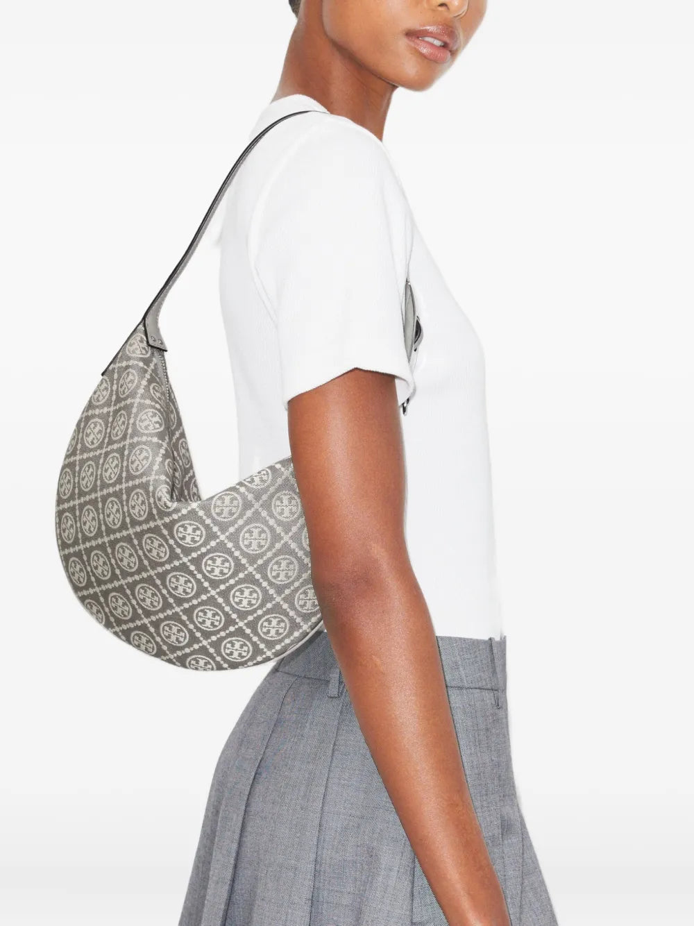 Tory Burch Small Balloon Monogram Utility Shoulder Bag — Same as shown — Size One Size — Side View