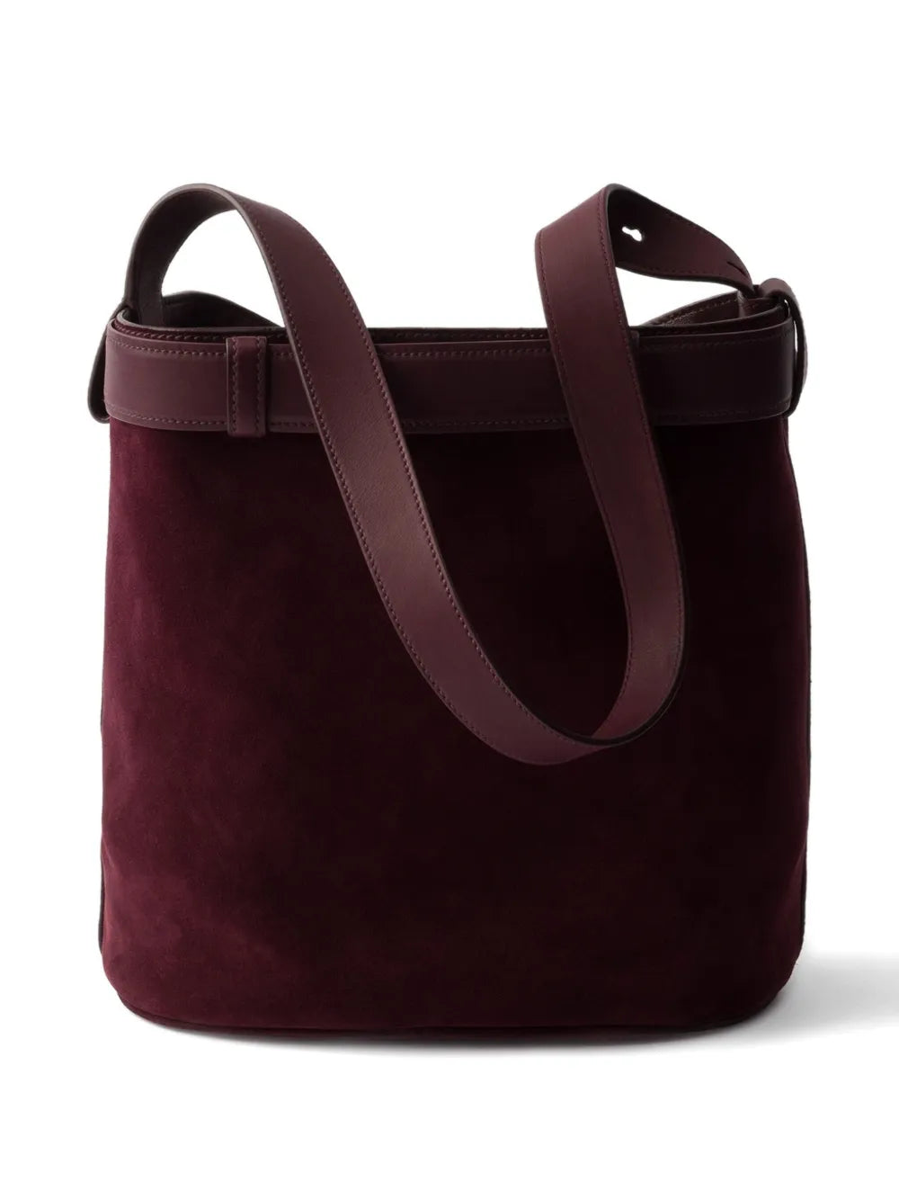Prada Small Buckle Belted Suede Bag — Same as shown — Size One Size — Back View