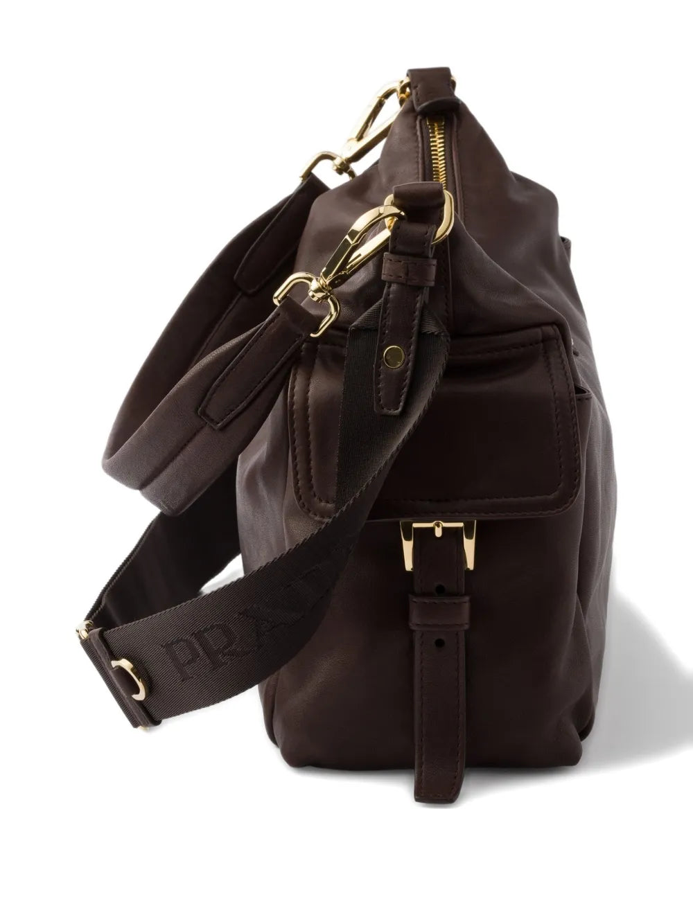 Prada Large Explore Leather Shoulder Bag — Same as shown — Size One Size — Detail View