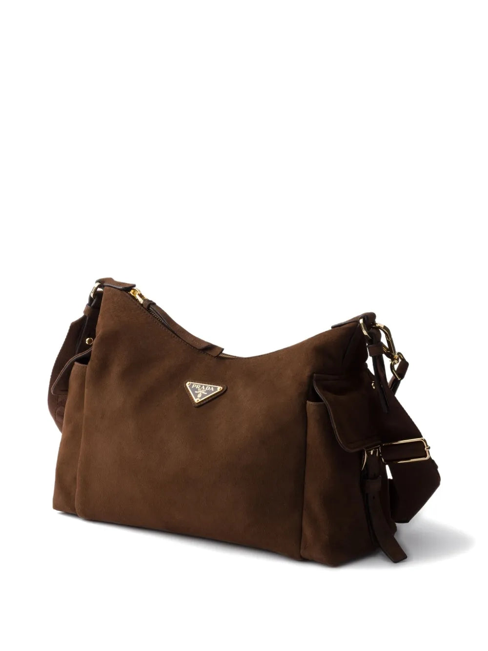 Prada Large Explore Suede Leather Shoulder Bag — Same as shown — Size One Size — Back View