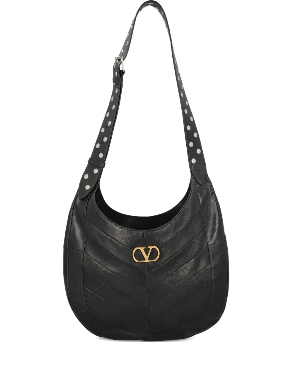 Valentino Garavani Hoboho Chevron Pattern Shoulder Bag — Same as shown — Size One Size — Front View