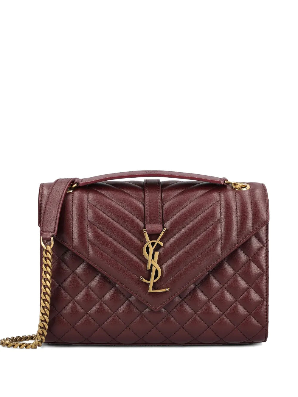 Saint Laurent Matelasse Logo Envelope Shoulder Bag — Same as shown — Size One Size — Front View