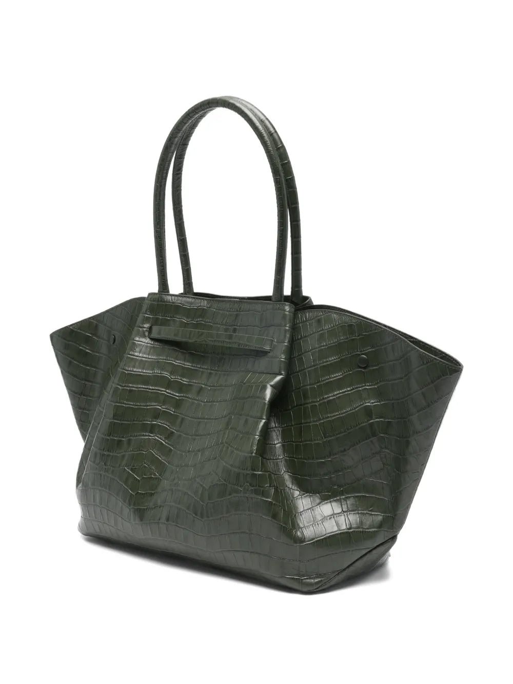 Demellier Crocodile Embossed Leather Shoulder Bag — Same as shown — Size One Size — Back View