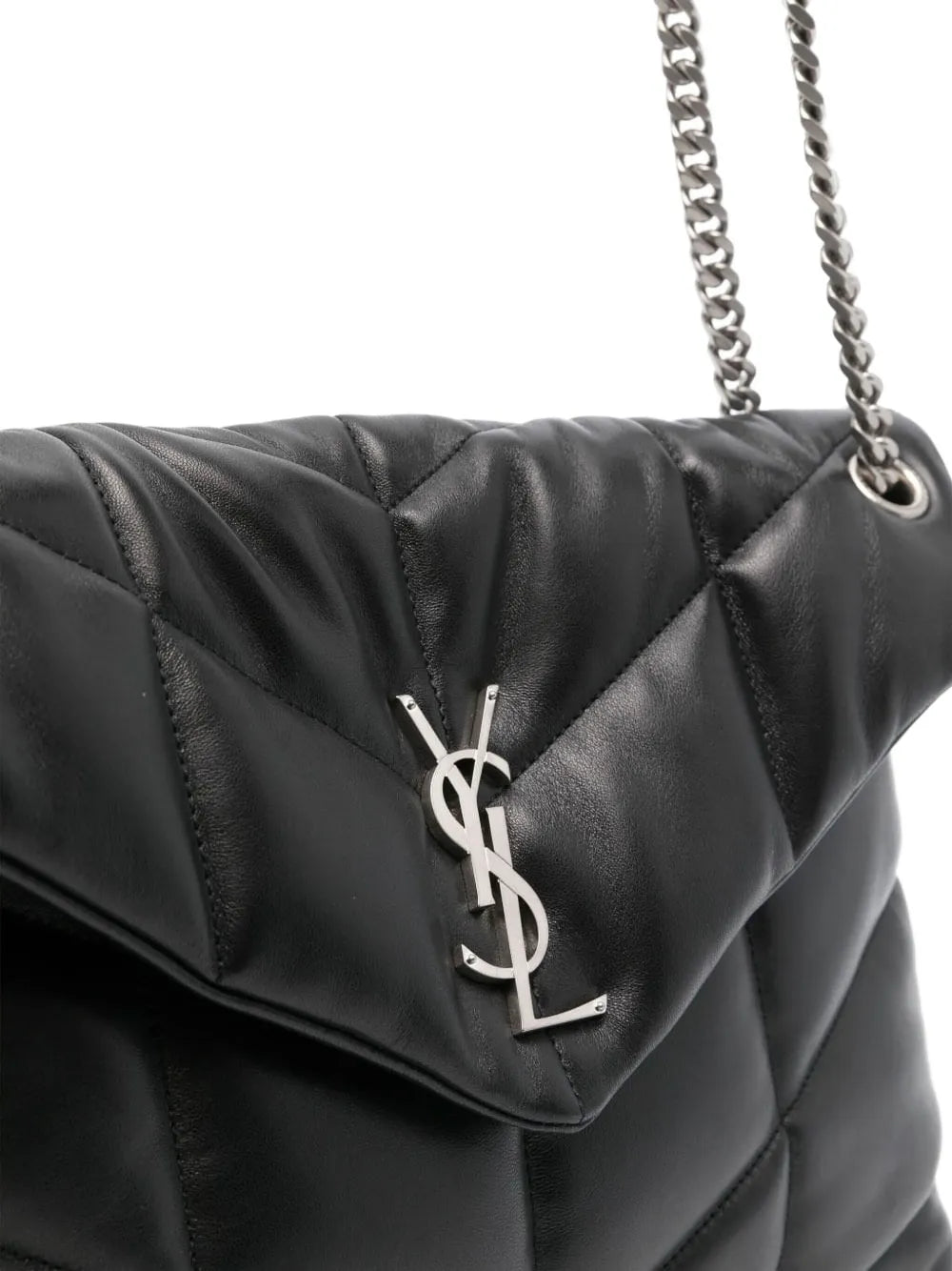 Saint Laurent Medium Loulou Puffer Chevron Logo Shoulder Bag — Same as shown — Size One Size — Side View