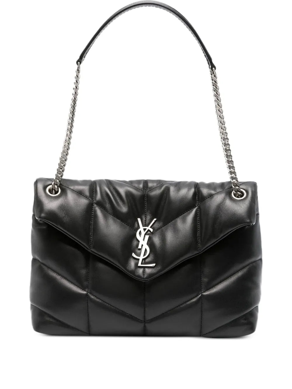 Saint Laurent Medium Loulou Puffer Chevron Logo Shoulder Bag — Same as shown — Size One Size — Front View
