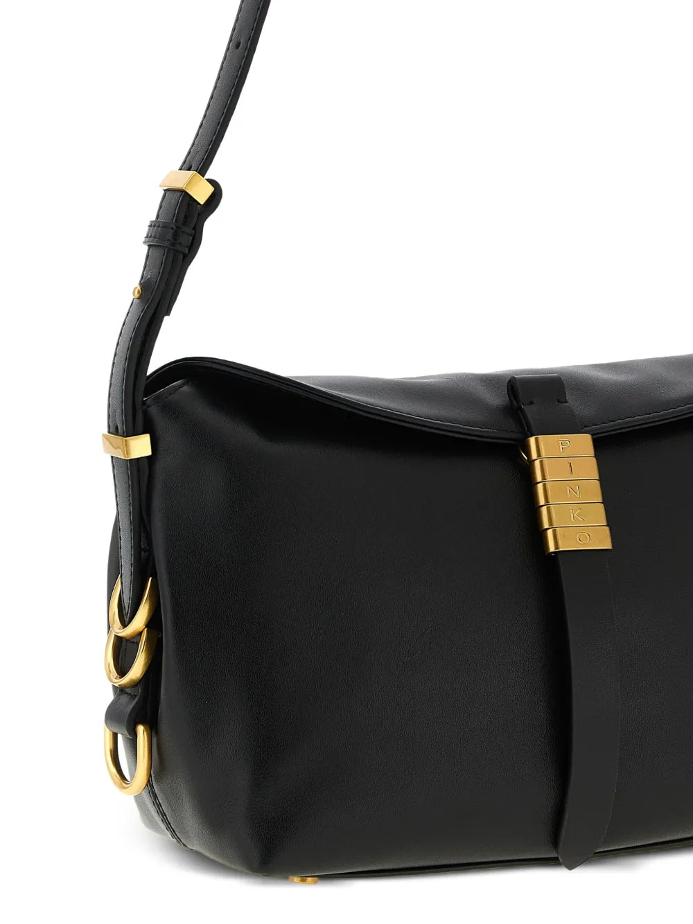 Pinko Engraved Rings Saddle Shoulder Bag — Same as shown — Size One Size — Back View