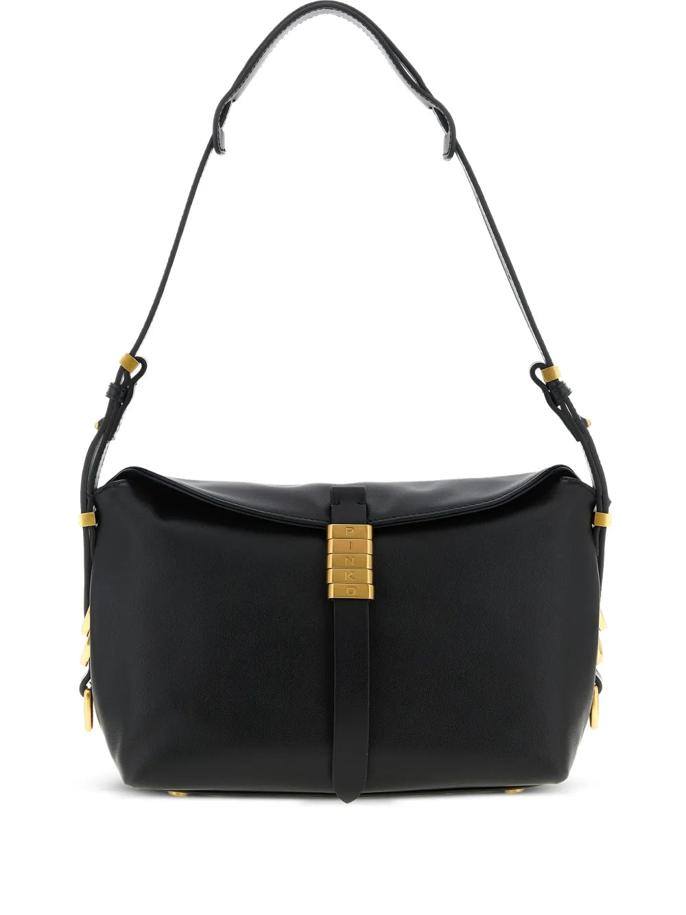 Pinko Engraved Rings Saddle Shoulder Bag — Same as shown — Size One Size — Front View