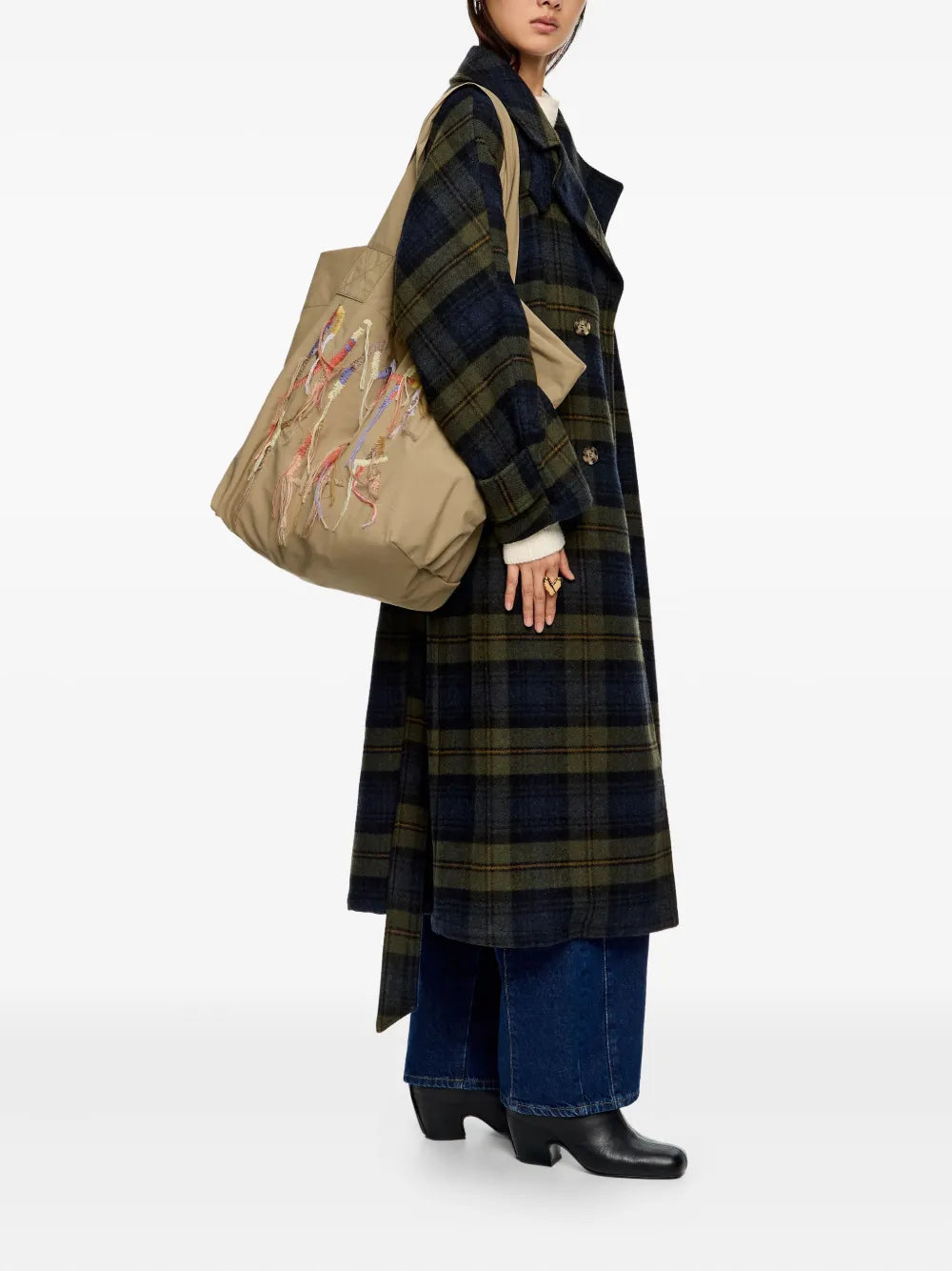Bimba Y Lola Logo Embroidered Shoulder Bag — Same as shown — Size One Size — Side View
