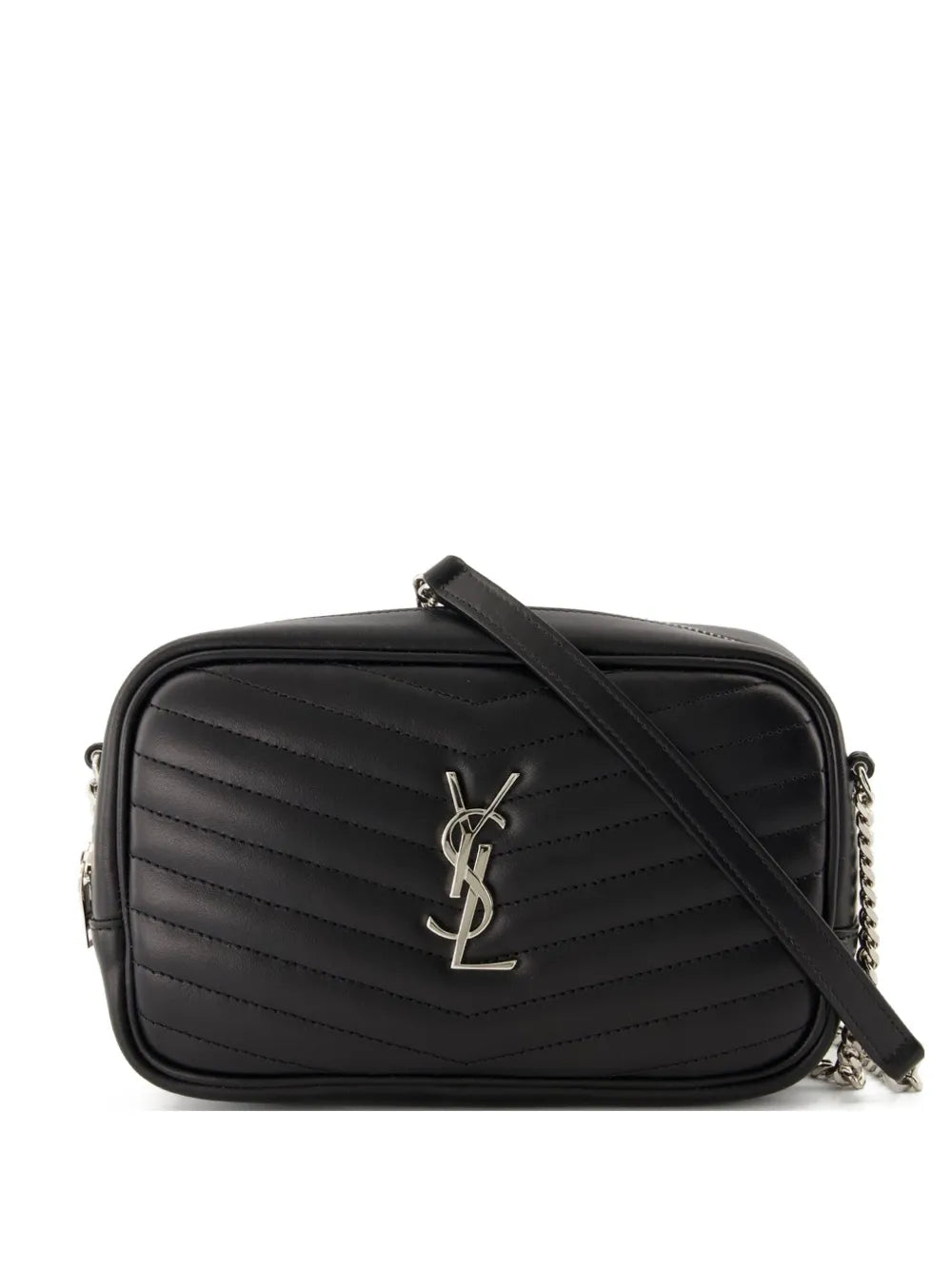 Saint Laurent Mini Lou Chevron Logo Shoulder Bag — Same as shown — Size One Size — Front View