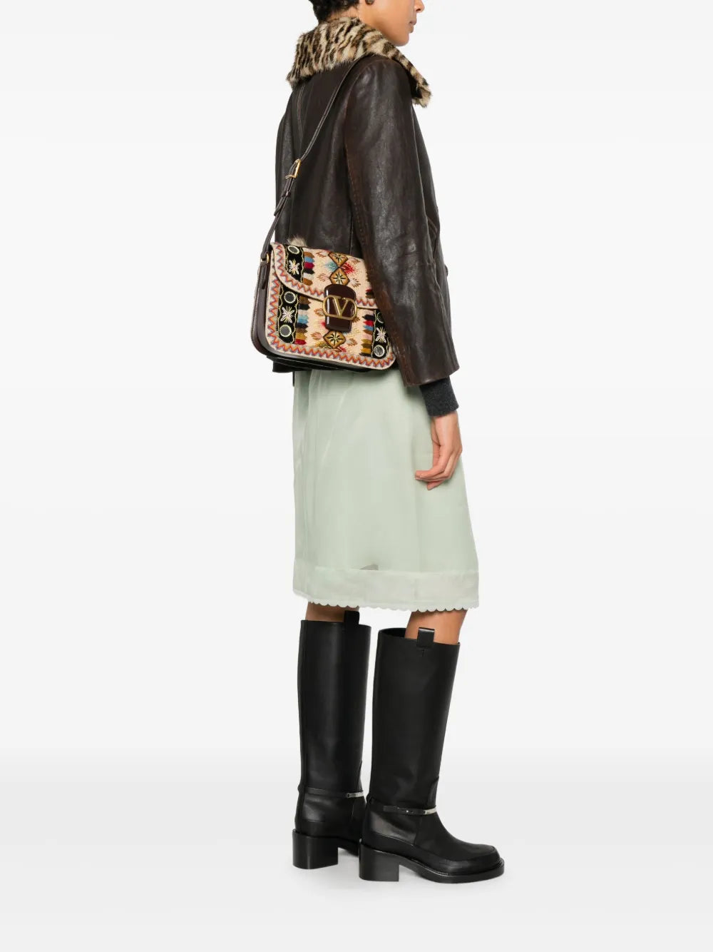 Valentino Garavani Embroidered Shoulder Bag — Same as shown — Size One Size — Side View