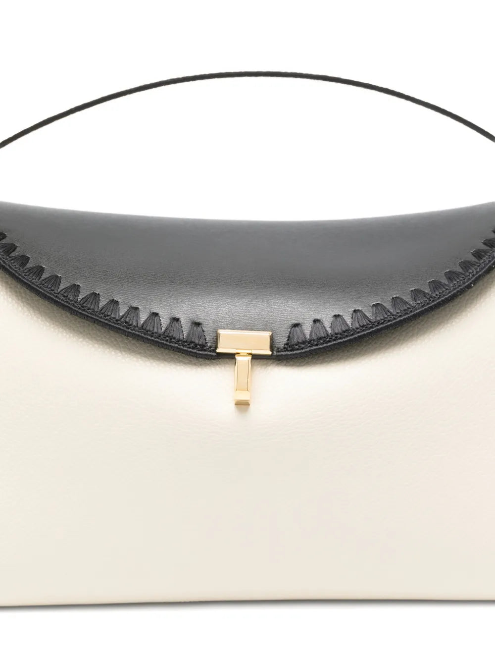 Toteme T Lock Embroidered Leather Shoulder Bag — Same as shown — Size One Size — Top View