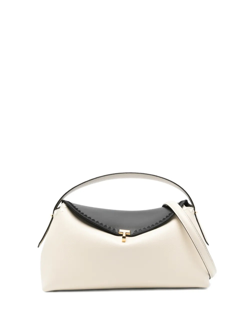 Toteme T Lock Embroidered Leather Shoulder Bag — Same as shown — Size One Size — Front View